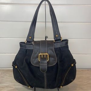 Dooney & Bourke Hayden Panettiere Black Suede Leather Hobo Bag Limited Edition